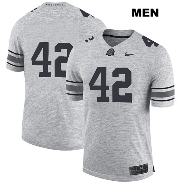 Ohio State Buckeyes Men's Bradley Robinson #42 Gray Authentic Nike No Name College NCAA Stitched Football Jersey SQ19K76FD